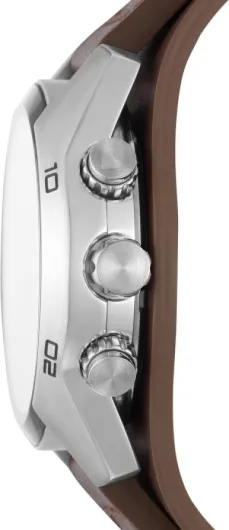 Montre pour Homme Coachman, Mouvement chronographe à Quartz, boîtier en Acier Inoxydable argenté de 45 mm avec Bracelet en Cuir véritable, CH2564 Black 44 mm