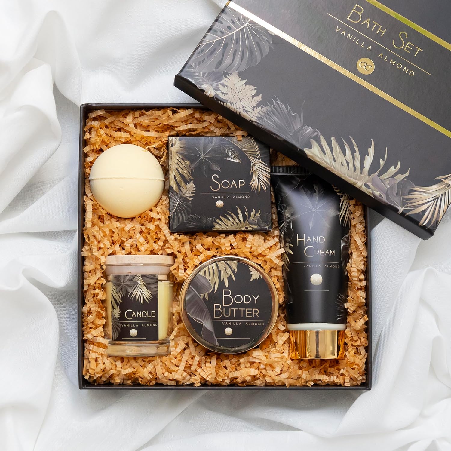 Accentra - Coffret cadeau luxe pour femme 5 pièces – Kit de bain cadeau avec bougie parfumée, savon, crème pour les mains, beurre corporel et bombe de bain – Kit bien-être pour femmes et filles pour LUXURY