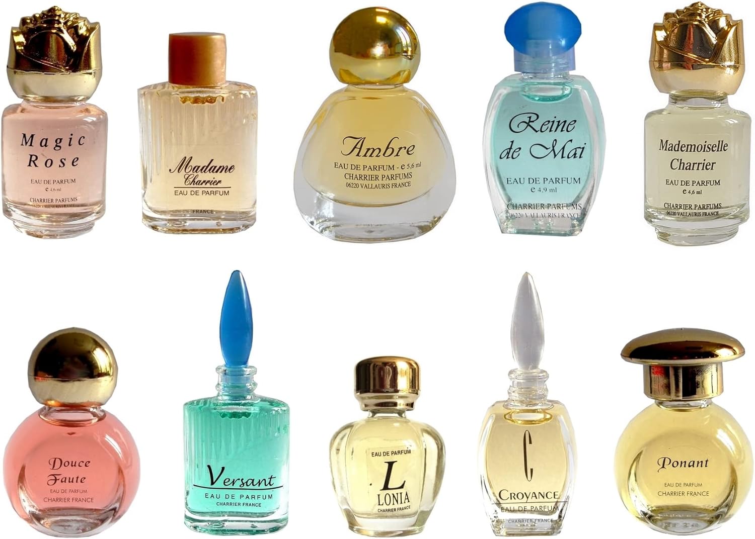 Charrier Parfums Les Parfums de France Luxe Coffret de 10 Eau de Parfums Miniatures, Rouge, 57,8 ml Unique