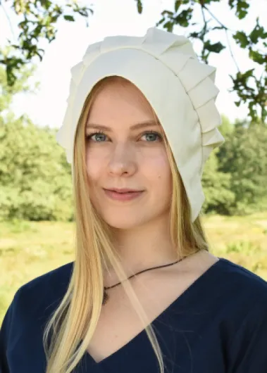 Battle-Merchant Coiffe médiévale à Plis Plats - Femme naturel