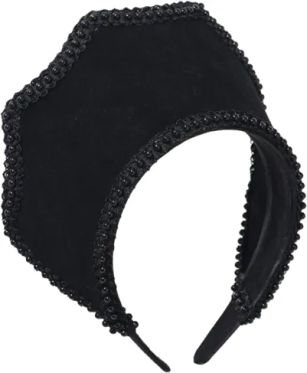 Renaissance médiévale Tudor Queen Coiffe pour femme Anne Boleyn Bandeau Royal Coronet élisabéthain Capuche Tiara Chapeau (Noir-3)