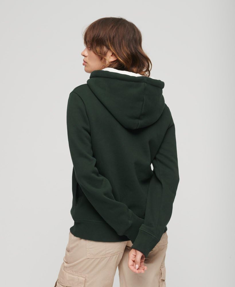Luxe Metallic Logo Hoodie Maillot de survêtement Femme 38 Vert Foncé (Academy Dark Green)