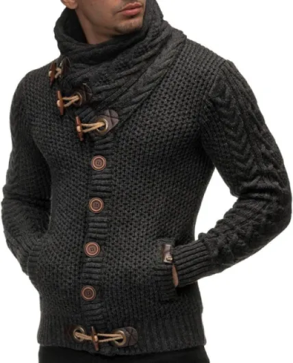 LN4195 Cardigan tricoté pour Homme XXL Anthracite