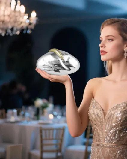 Pochette Clutch Femme en Acrylique, Sac de Soirée Élégant en Forme de Germination avec Chaîne pour Mariage, Fête et Bal Argent