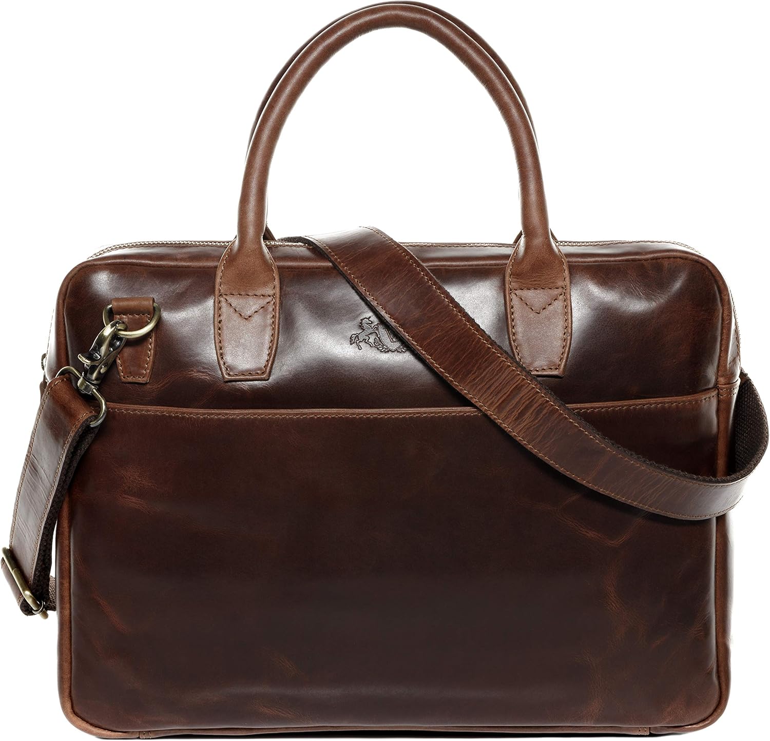 SID & VAIN Sac Ordinateur Portable Cuir véritable 17 Pouces Boston Mallette Professionnelle bandoulière Grand pour Hommes et Femmes Serviette de Travail élégant Marron Châtain