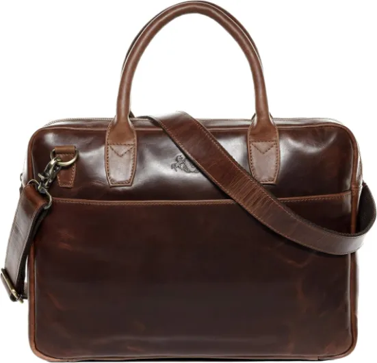 SID & VAIN Sac Ordinateur Portable Cuir véritable 17 Pouces Boston Mallette Professionnelle bandoulière Grand pour Hommes et Femmes Serviette de Travail élégant Marron Châtain