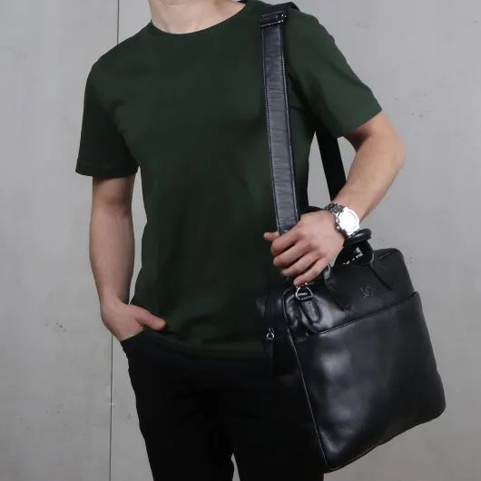 SID & VAIN Sac Ordinateur Portable Cuir véritable 17 Pouces Boston Mallette Professionnelle bandoulière Grand pour Hommes et Femmes Serviette de Travail élégant Noir