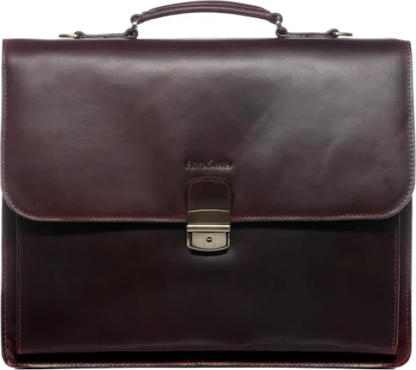 Serviette Ordinateur Cuir véritable 15.4 Pouces Emilio Cartable Porte-Document attaché-Case XL Grand pour Hommes Sac bandoulière Travail Marron Châtain