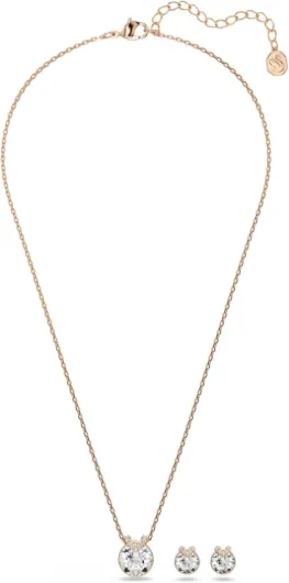 Swarovski Bella Collection Pendant Bella V parure Roségoldfarben plattiert Weiß