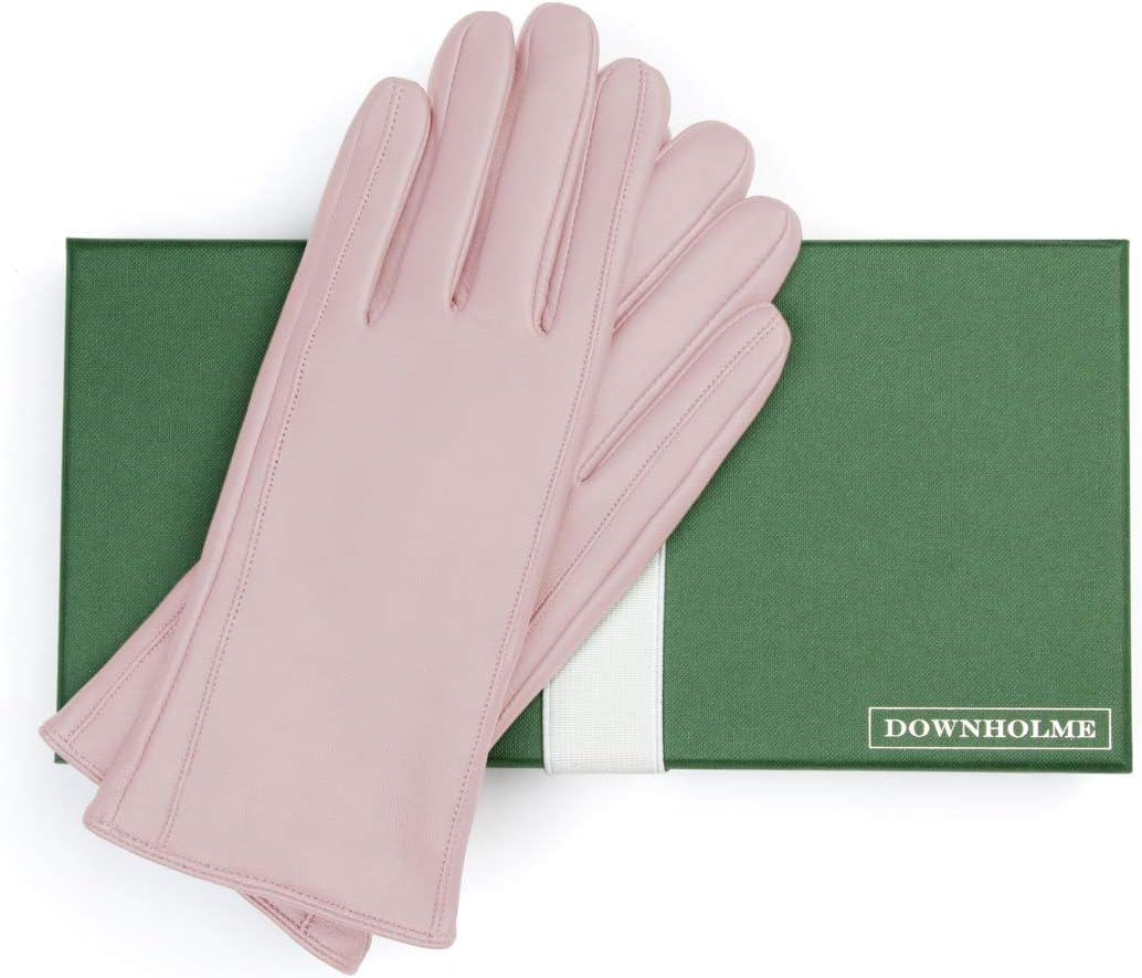 Gants en Cuir Classiques pour Femme avec Doublure en Cachemire XL Rose