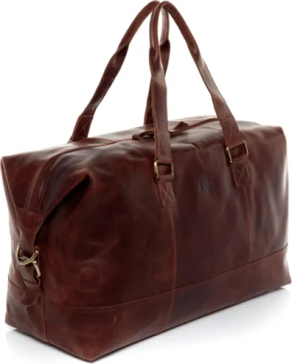 SID & VAIN Sac de Voyage Cuir véritable Yale fourre-Tout Besace Week-End Vacances 50 cm Grand pour Hommes et Femmes Sac Sport Bagages Cabine à Main Châtain