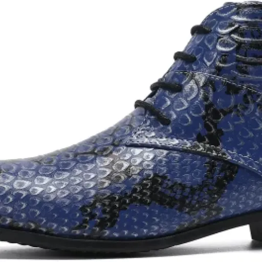 Test Rui Landed Bottines homme cuir serpent bleu : look de soirée qui ne plaira pas à tout le monde