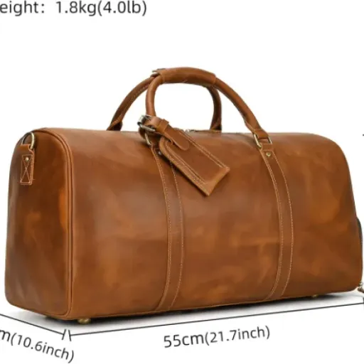 Test Sac de Voyage Vintage en Cuir 55 cm : le sac week-end qui fait sérieux sans exploser le budget