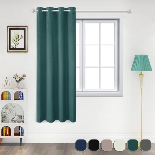 Rideau occultant de luxe en velours épais avec œillets, isolation thermique, idéal pour chambre à coucher et salon, 305 x 245 cm, vert Vert 305x245 cm(WxL)