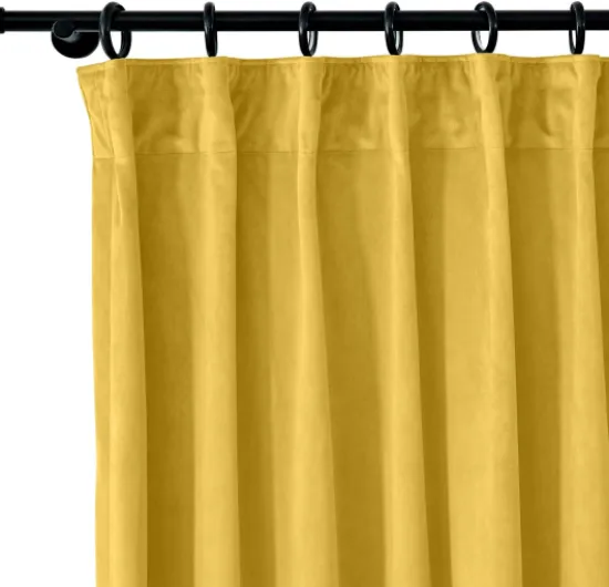 Rideau occultant épais en velours jaune de luxe à isolation thermique pour salon, chambre à coucher, rideaux épais plissés (1 panneau) - 167,6 x 137,2 cm (l x L) Jaune 1*(66"W x 54"L)