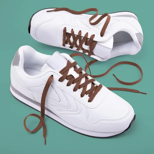 Lacets Plats Pour Baskets, Plusieurs Longueurs et Couleurs Disponibles Marron 114 cm