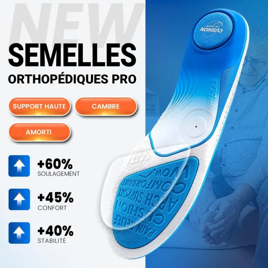 Semelles Orthopédiques Nouvelle Génération - Support d'Arche Intensité Élevée 110kg+ pour Fasciite Plantaire, Pronation, Pieds Plats et Douleur au Talon - Maximales Amorti & Confort EU43-44(27.8cm) Bleu-nouveau
